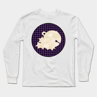 leigh bell and mistletoe over a black and violet tile pattern Long Sleeve T-Shirt